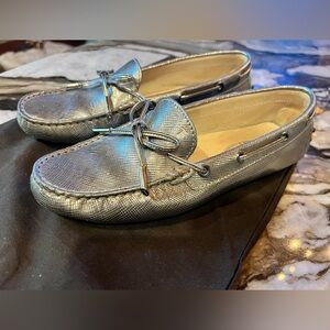 Tod’s Classic Driving Loafer in a Metallic Leather